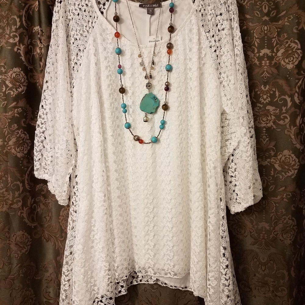 New White Airy Tunic Top or  Cover-up
